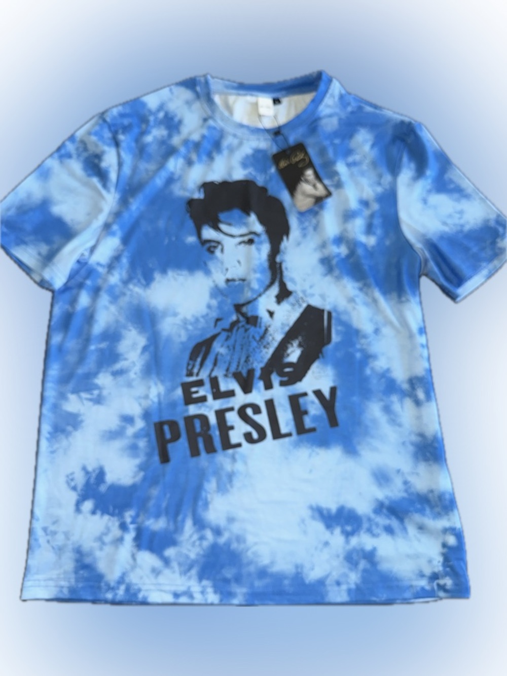Blue tiedyed Elvis Presley tee shirt NWT MEDIUM
